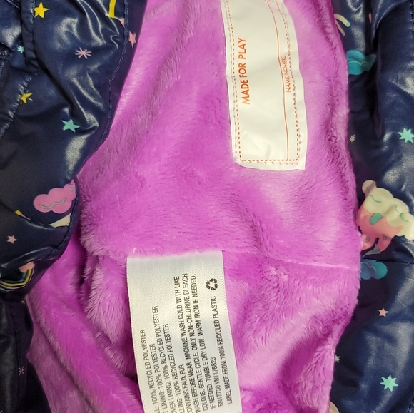 Cat & Jack Unicorn Puffer Lined Coat Toddler Size 18 M - Picture 3 of 6